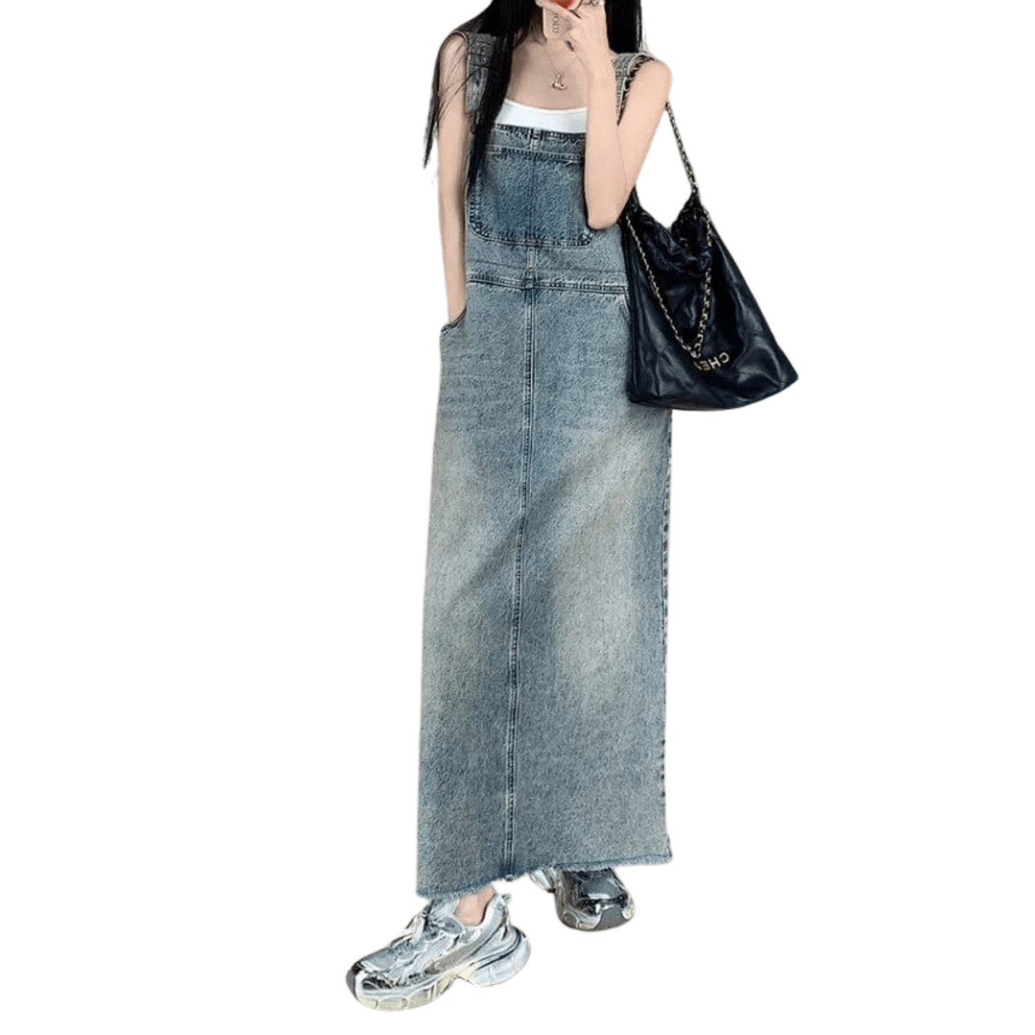 Salopette Robe Longue en Jean pour Femme - Style Décontracté et Tendance - Salopette Mania