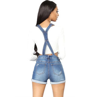 Salopette Short en Jean Bleu pour Femme - Look Moderne et Tendance - Salopette Mania