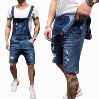 Salopette Short en Jean Bleu pour Homme - Style Décontracté et Moderne - Salopette Mania