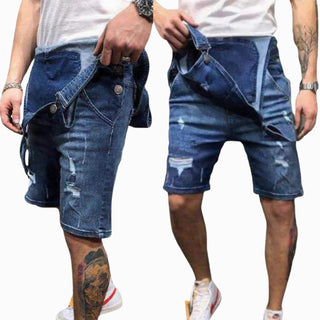 Salopette Short en Jean Bleu pour Homme - Style Décontracté et Moderne - Salopette Mania