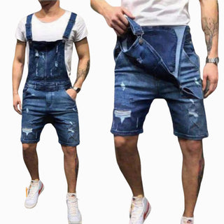 Salopette Short en Jean Bleu pour Homme - Style Décontracté et Moderne - Salopette Mania