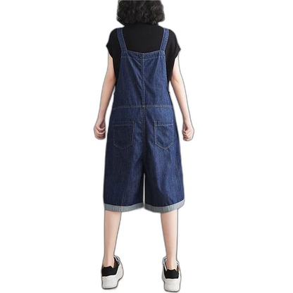 Salopette Short en Jean Femme Coréenne Jambe Large