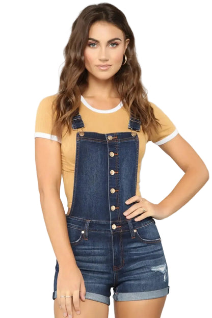 Salopette Short en Jean Femme Déchirée S à 2XL