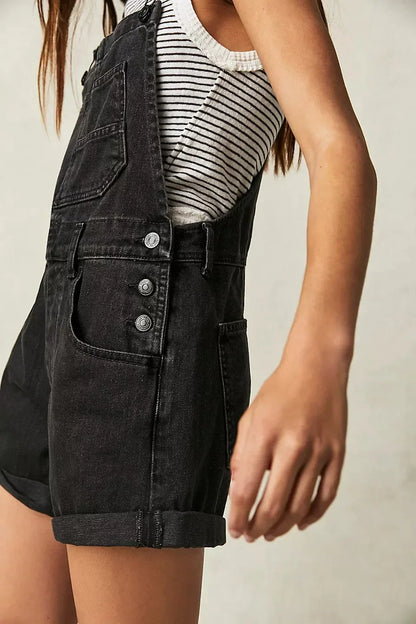 Salopette Short en Jean Femme Dos Nu
