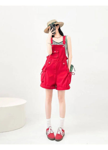 Salopette Short en Jean Femme Style Américain