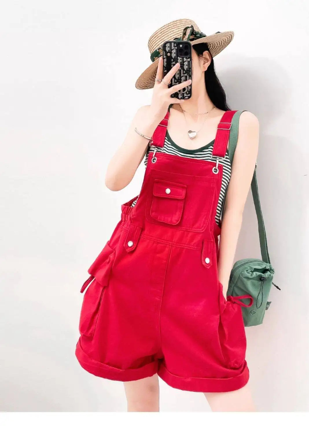 Salopette Short en Jean Femme Style Américain