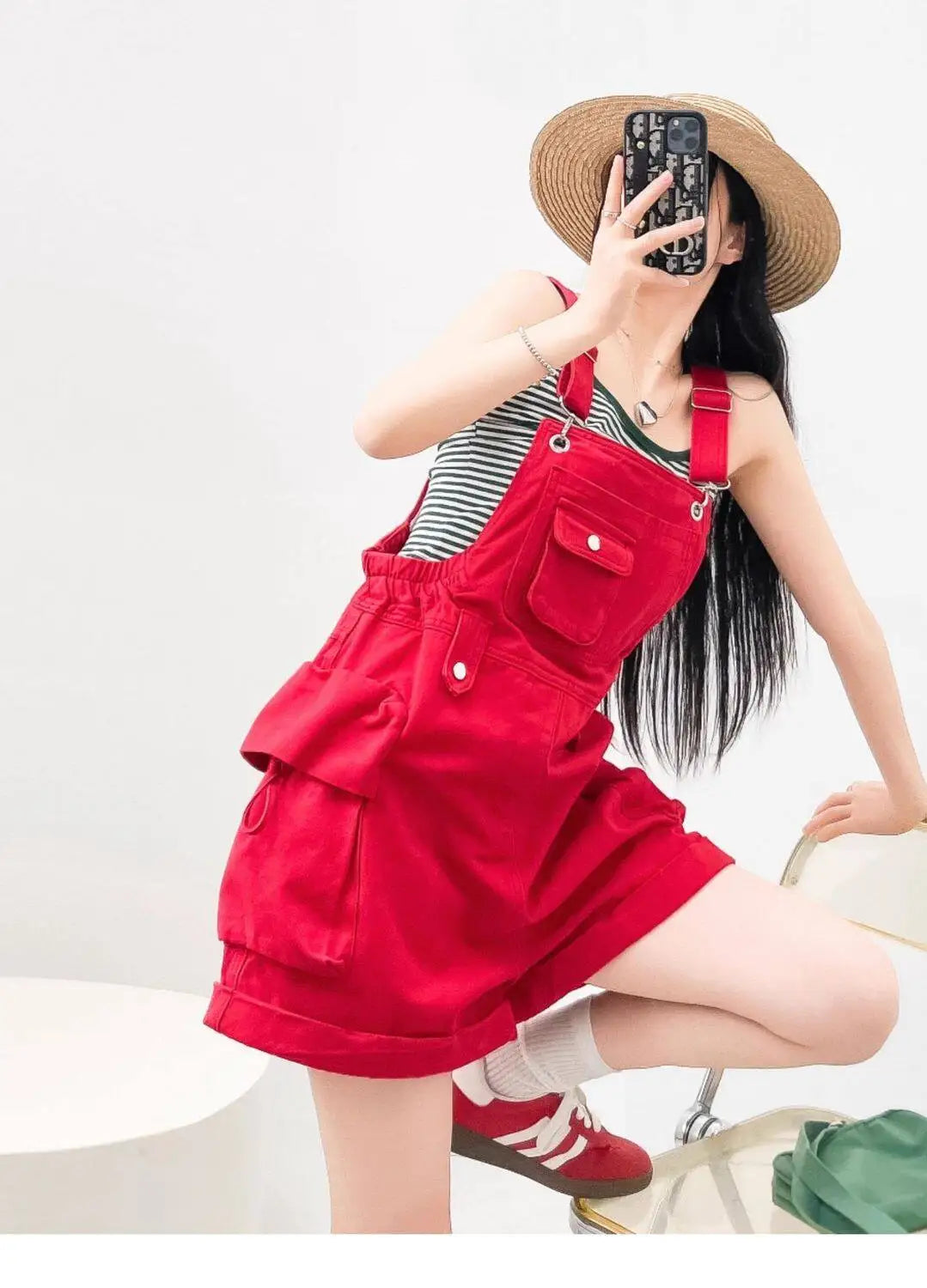 Salopette Short en Jean Femme Style Américain