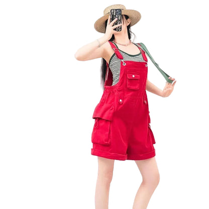 Salopette Short en Jean Femme Style Américain