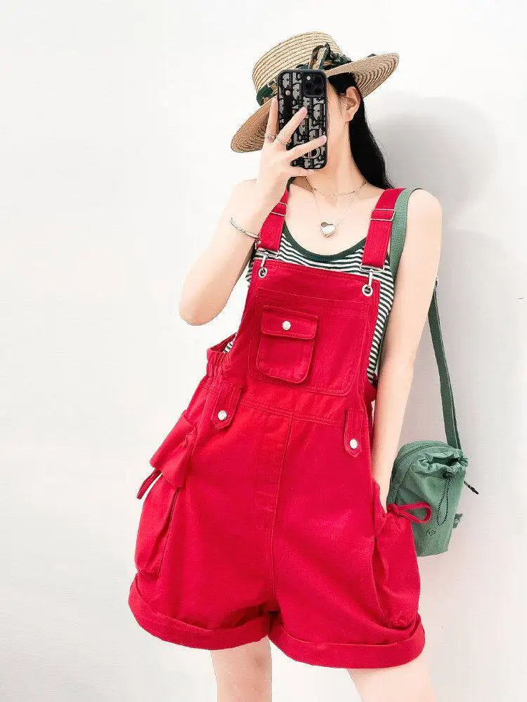Salopette Short en Jean Femme Style Américain