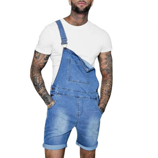 Salopette Short en Jean pour Homme – Style Décontracté avec Bretelles Détachables - Salopette Mania