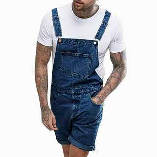 Salopette Short en Jean pour Homme - Style Décontracté Bleu Denim - Salopette Mania