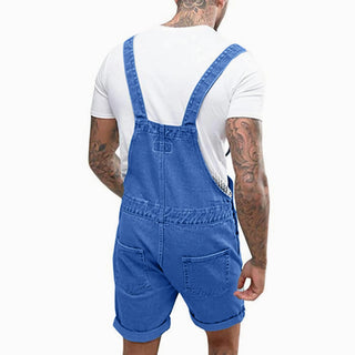 Salopette Short en Jean pour Homme - Style Décontracté Bleu Denim - Salopette Mania