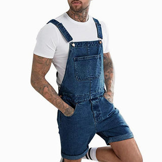 Salopette Short en Jean pour Homme - Style Décontracté Bleu Denim - Salopette Mania