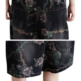 Salopette Short Femme avec Motif Floral Élégant - Style Décontracté et Féminin - Salopette Mania