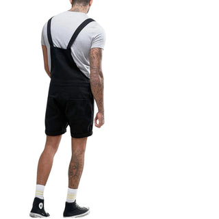 Salopette Short Noir en Jean pour Homme – Style et Confort Décontracté - Salopette Mania