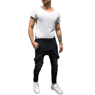 Salopette Slim Noire en Jean pour Homme - Style Urbain et Moderne - Salopette Mania