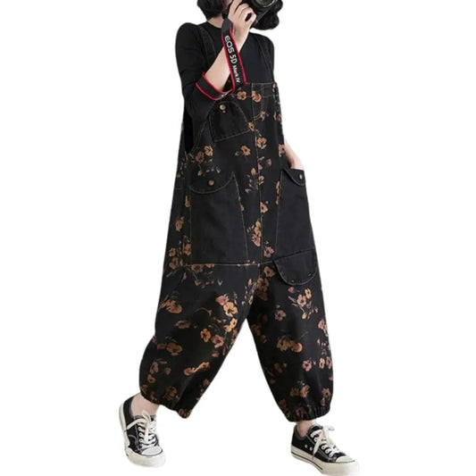 Salopette Vintage à Motifs Floraux - Style Bohème et Original - Salopette Mania