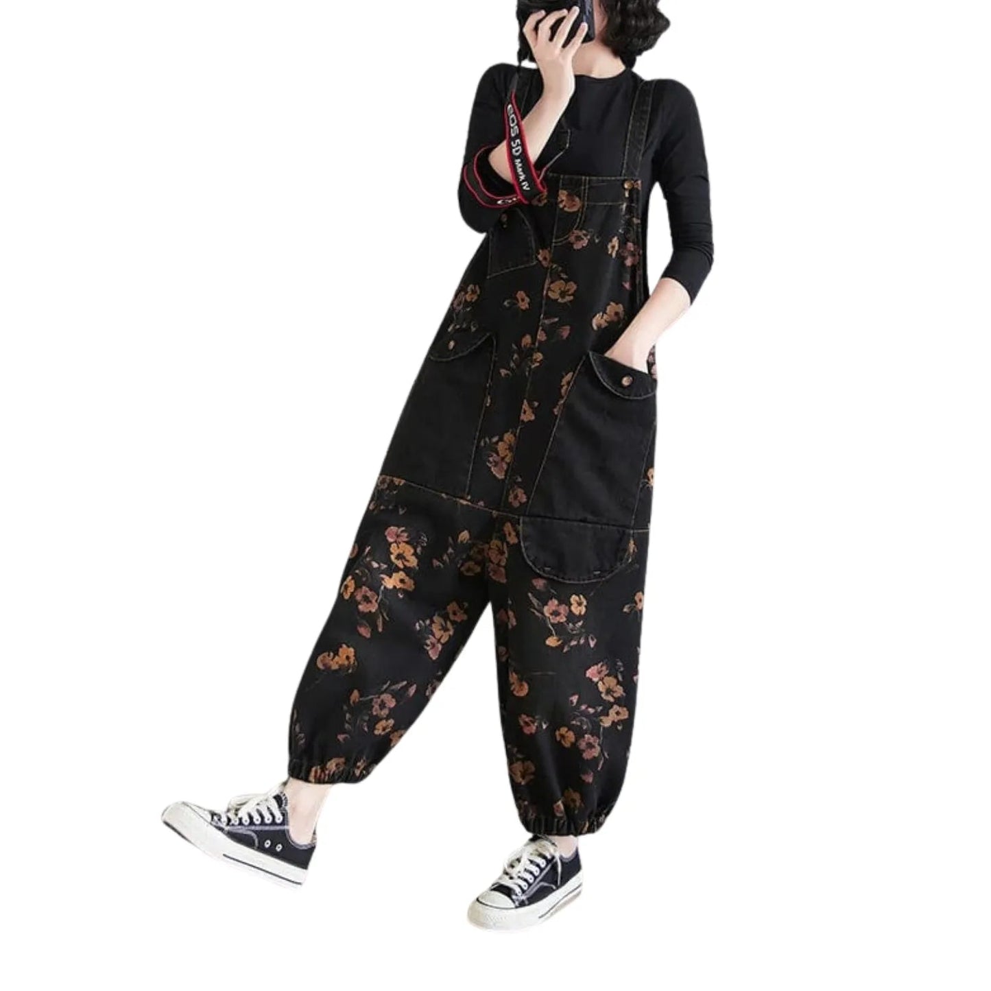 Salopette Vintage à Motifs Floraux - Style Bohème et Original - Salopette Mania