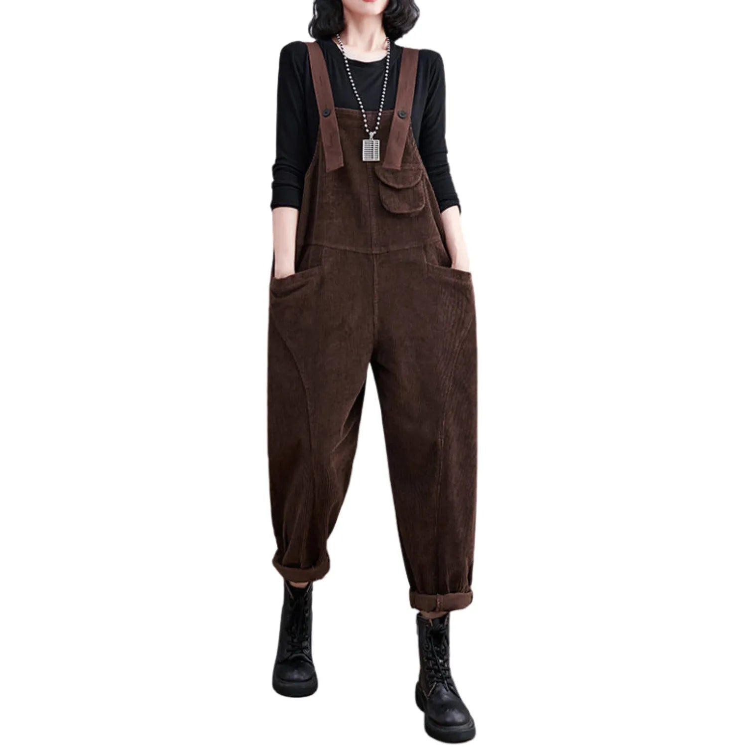 Salopette Vintage Café pour Femme - Élégance et Confort au Quotidien - Salopette Mania